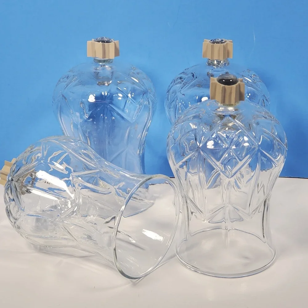 Vintage Votive Cups Ridged Glass Peg Candles Home Interiors Quantity of 4 -B14